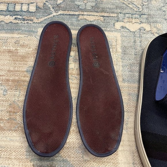 Rothy's Slip On Sneakers Night Stripe Womens US 10.5 Navy Sustainable Recycled - Picture 2 of 12